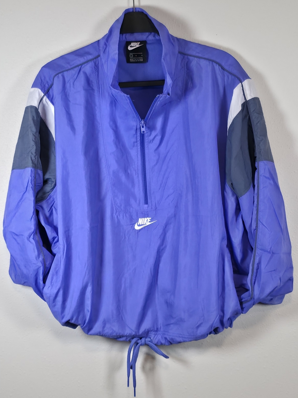 Nike Purple Pullover Windbreaker with Gray & White Accents